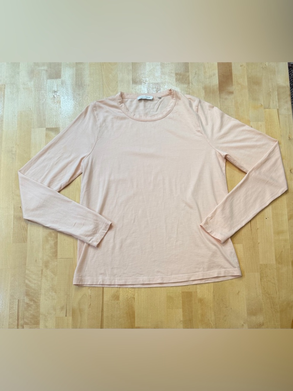 Rebecca Classic Light Peach Long Sleeve Crewneck Top